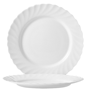 Блюдо круглое «Трианон»; стекло; диаметр=27.5 см.; белый