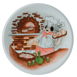 Блюдо для пиццы с рисунком «Барилла»; материал: фарфор; диаметр=27, высота=2 см.; белый,роспись