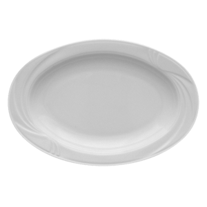 Блюдо овальное «Аркадия»; материал: фарфор; высота=2.5, длина=33, ширина=27.5 см.; белый