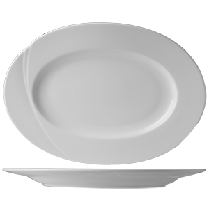Блюдо овальное «Атлантис»; материал: фарфор; высота=3, длина=33, ширина=23 см.; белый