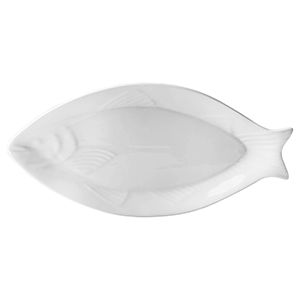 Блюдо для рыбы «Кунстверк»; материал: фарфор; диаметр=32, высота=2.4, длина=33.5, ширина=16.4 см.; белый