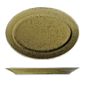 Блюдо овальное «Кантри Стайл»; материал: фарфор; высота=1.5, длина=24 см.; зеленый