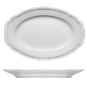 Блюдо овальное «Штутгарт»; материал: фарфор; длина=27 см.; белый