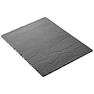Блюдо прямоугольное «Базальт»; материал: фарфор; длина=40, ширина=30 см.; цвет: черный,матовый