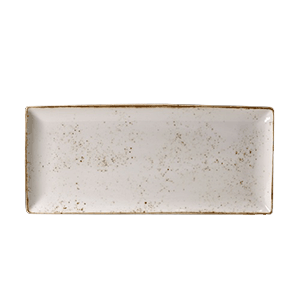 Блюдо прямоугольное «Крафт»; материал: фарфор; длина=37, ширина=16 см.; белый