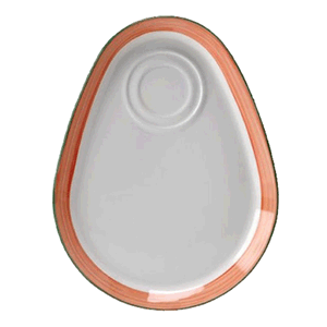 Блюдо фуршетное «Рио Пинк»; материал: фарфор; длина=25.5 см.; белый, розовый