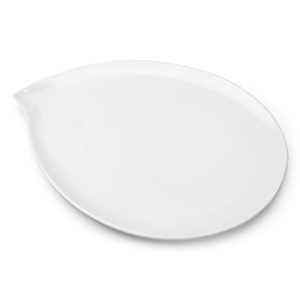 Блюдо-капля «Пати»; фарфор; D=38, H=2, L=39, B=31см; белый