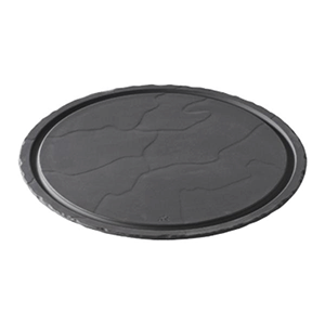 Блюдо круглое; материал: фарфор; диаметр=30, высота=1 см.; цвет: черный