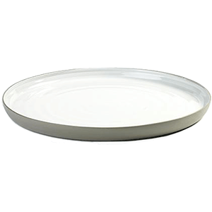 Блюдо круглое Даск; фарфор; D=31, H=3см; белый, серый