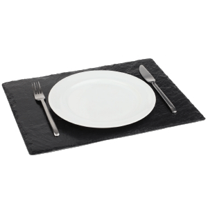 Блюдо для подачи; сланец натуральный; длина=44.3, ширина=29.8 см.; цвет: черный