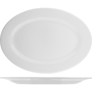 Блюдо овальное «Коллаж»; материал: фарфор; длина=30, ширина=21 см.; белый