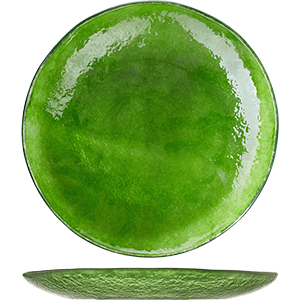 Блюдо круглое; стекло; D=27,H=3см; зеленый 