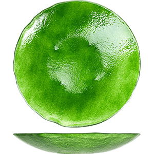 Блюдо круглое; стекло; D=330,H=55мм; зеленый 