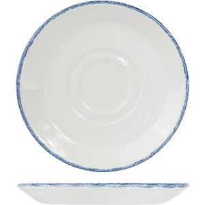 Блюдце «Блю дэппл»; материал: фарфор; диаметр=16 см.; белый, синий