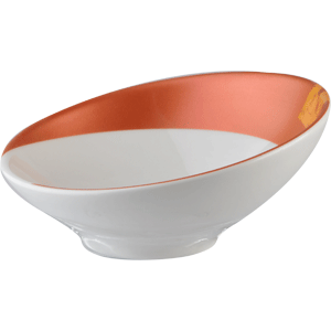 Салатник «Зен»; материал: фарфор; 120 мл; диаметр=13.5, высота=6.5 см.; белый,оранжевый цвет