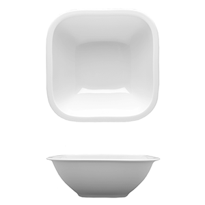 Салатник квадратный «Лайк»; материал: фарфор; высота=13, длина=19.5, ширина=19.5 см.; белый