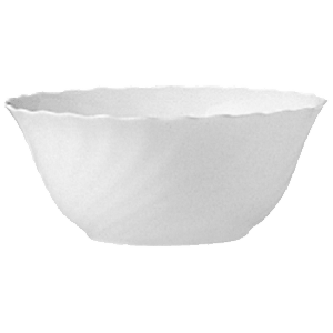 Салатник «Трианон»; стекло; объем: 1 литр; диаметр=18, высота=8 см.; белый