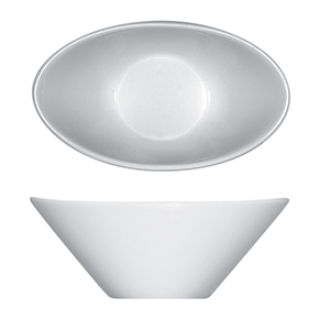 Салатник овальный «Опшенс»; материал: фарфор; 100 мл; высота=4, ширина=6 см.; белый