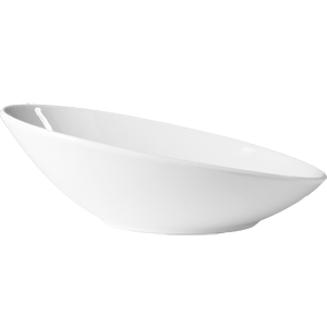 Салатник овальный «Бистро»; материал: фарфор; 330 мл; высота=8.7, длина=25, ширина=16 см.; белый
