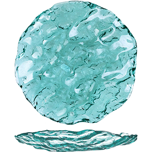 Салатник «Море»; стекло; D=24см; зеленый 