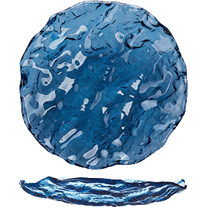 Салатник «Море»; стекло; D=24см; синий