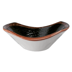 Соусник-салатник «Кото»; материал: фарфор; 45 мл; высота=3, длина=10, ширина=6 см.; цвет: черный, коричневый