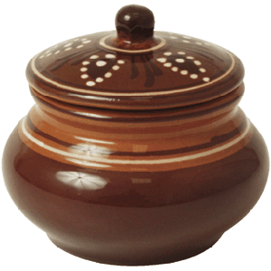 Горшок для запекания; керамика; 250 мл; диаметр=105, высота=85 мм; темно-коричневая
