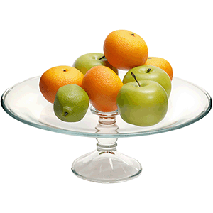Ваза для фруктов; стекло; диаметр=33 см.; прозрачный