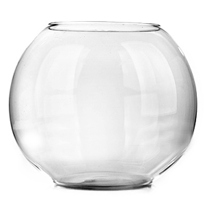 Ваза-шар; стекло; диаметр=26, высота=22.4 см.; прозрачный