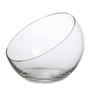 Ваза-шар косой срез; стекло; диаметр=26 см.; прозрачный
