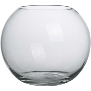 Ваза-шар; стекло; диаметр=18, высота=17 см.; прозрачный