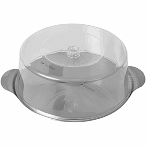 Тортовница с колпаком; сталь, пластик; диаметр=30, высота=11 см.; прозрачный,металлический