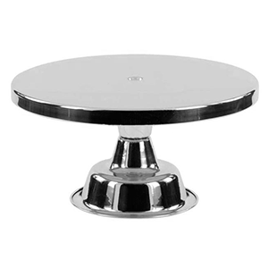 Подставка для торта; сталь нержавеющая; диаметр=30, высота=14.5 см.; металлический