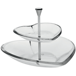 Этажерка 2-х ярусная для десерта «Куорэ»; стекло,металл; D=20/30,H=23см; прозрачный