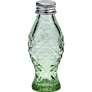 Бутылка «Рыба» с крышкой; стекло; 50мл; H=110мм; зеленый ,прозрачный