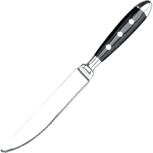 Нож для стейка «Дориа»; сталь нержавеющая; длина=25/11, ширина=1 см.; металлический, цвет: черный