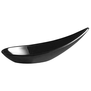 Ложка для подачи канапе; пластик; высота=4, длина=11, ширина=4.5 см.; цвет: черный