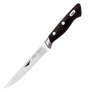 Нож для стейка; сталь нержавеющая,пластик; длина=245/140, ширина=20 мм; цвет: черный