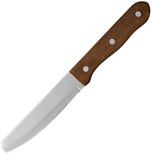 Нож для стейка; сталь нержавеющая,дерево; L=25см