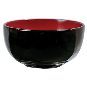 Супница, Бульонница (бульонная чашка); дерево; 300 мл; диаметр=110, высота=68 мм; цвет: черный,красный