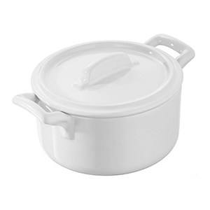 Супница, Бульонница (бульонная чашка) с крышкой; материал: фарфор; 200 мл; диаметр=10, высота=7 см.; белый