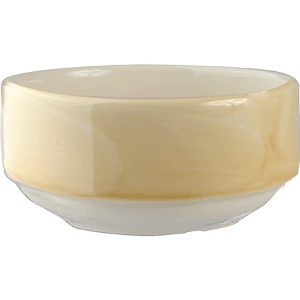Супница, Бульонница (бульонная чашка) без крышки «Хани»; материал: фарфор; 450 мл; диаметр=12, высота=6 см.; бежевая