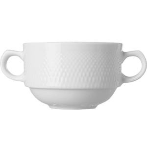 Супница, Бульонница (бульонная чашка) «Портофино»; материал: фарфор; 360 мл; диаметр=10.5, высота=7, длина=11.5 см.; белый