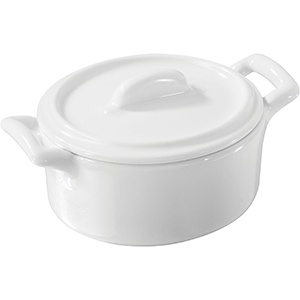 Супница, Бульонница (бульонная чашка) с крышкой «Бель Кузин»; материал: фарфор; 250 мл; диаметр=95, высота=70, ширина=150 мм; белый