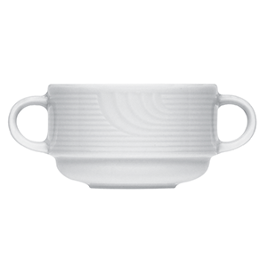 Супница, Бульонница (бульонная чашка) «Карат»; материал: фарфор; 270 мл; диаметр=9, высота=6, длина=14 см.; белый