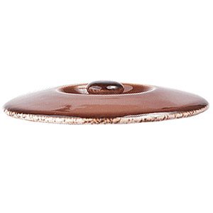Крышка для бульонной чашки «Террамеса мокка»; материал: фарфор; диаметр=12, высота=2 см.; темно-коричневая