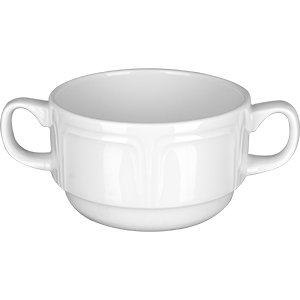 Бульонная чашка «Торино вайт»; фарфор; 300мл; белый