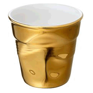 Стакан для эспрессо «Фруассэ»; материал: фарфор; 80 мл; диаметр=65, высота=60 мм; цвет: золотой
