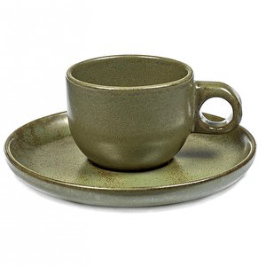 Пара кофейная для эспрессо «Серфис»; керамика; зеленый 
