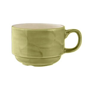 Чашка кофейная «Феннель»; материал: фарфор; 170 мл; диаметр=8, высота=5.8, длина=10.4 см.; зеленый,бежевая